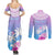 Personalised Fiji Your Paradise Festival Couples Matching Summer Maxi Dress and Long Sleeve Button Shirt With Fijian Masi Tapa Pattern LT05 - Polynesian Pride