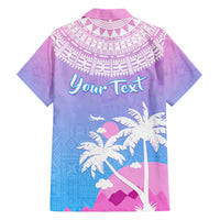 Personalised Fiji Your Paradise Festival Family Matching Off Shoulder Maxi Dress and Hawaiian Shirt With Fijian Masi Tapa Pattern LT05 - Polynesian Pride