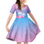 Personalised Fiji Your Paradise Festival Kid Short Sleeve Dress With Fijian Masi Tapa Pattern LT05 KID Blue - Polynesian Pride