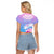 Personalised Fiji Your Paradise Festival Raglan Cropped T Shirt With Fijian Masi Tapa Pattern LT05 - Polynesian Pride