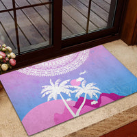 Fiji Your Paradise Festival Rubber Doormat With Fijian Masi Tapa Pattern LT05 - Polynesian Pride