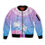 Personalised Fiji Your Paradise Festival Sleeve Zip Bomber Jacket With Fijian Masi Tapa Pattern LT05 Unisex Blue - Polynesian Pride