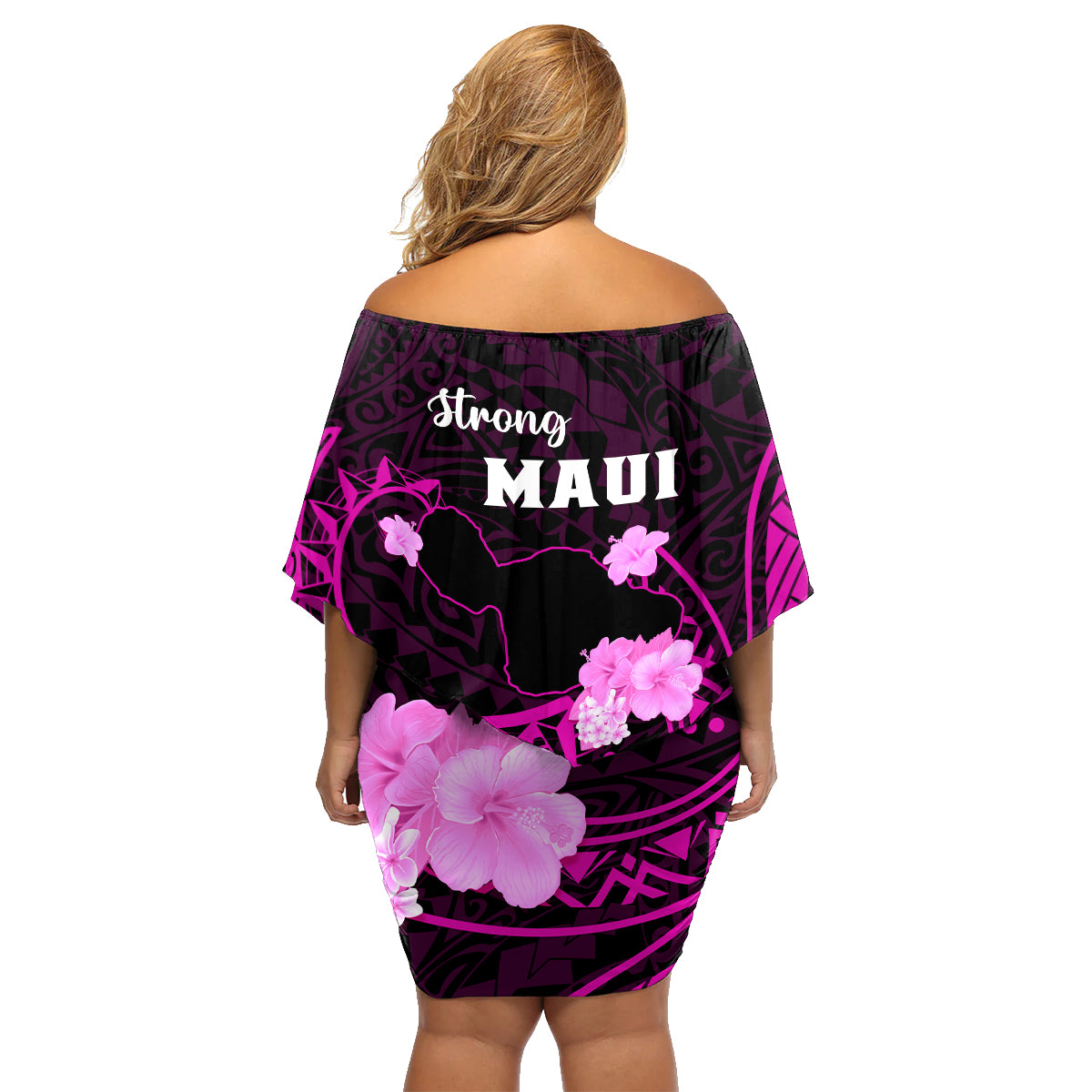 Hawaii Strong Maui Family Matching Off Shoulder Short Dress and Hawaiian Shirt Lahaina Is Not For Sale LT05 - Polynesian Pride