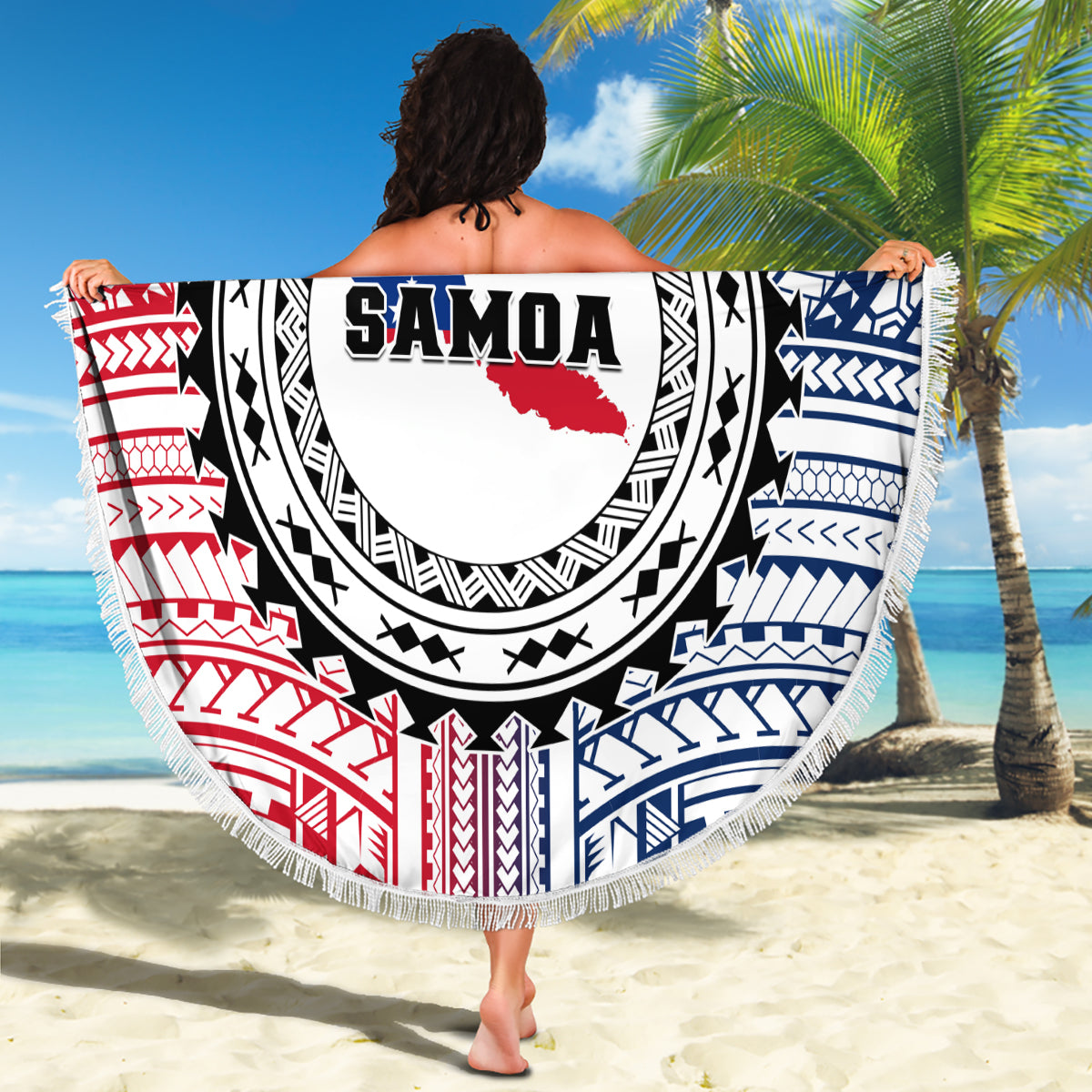 Samoa Black Saturday Beach Blanket Polynesian Tribal Simple Style LT05 - Polynesian Pride