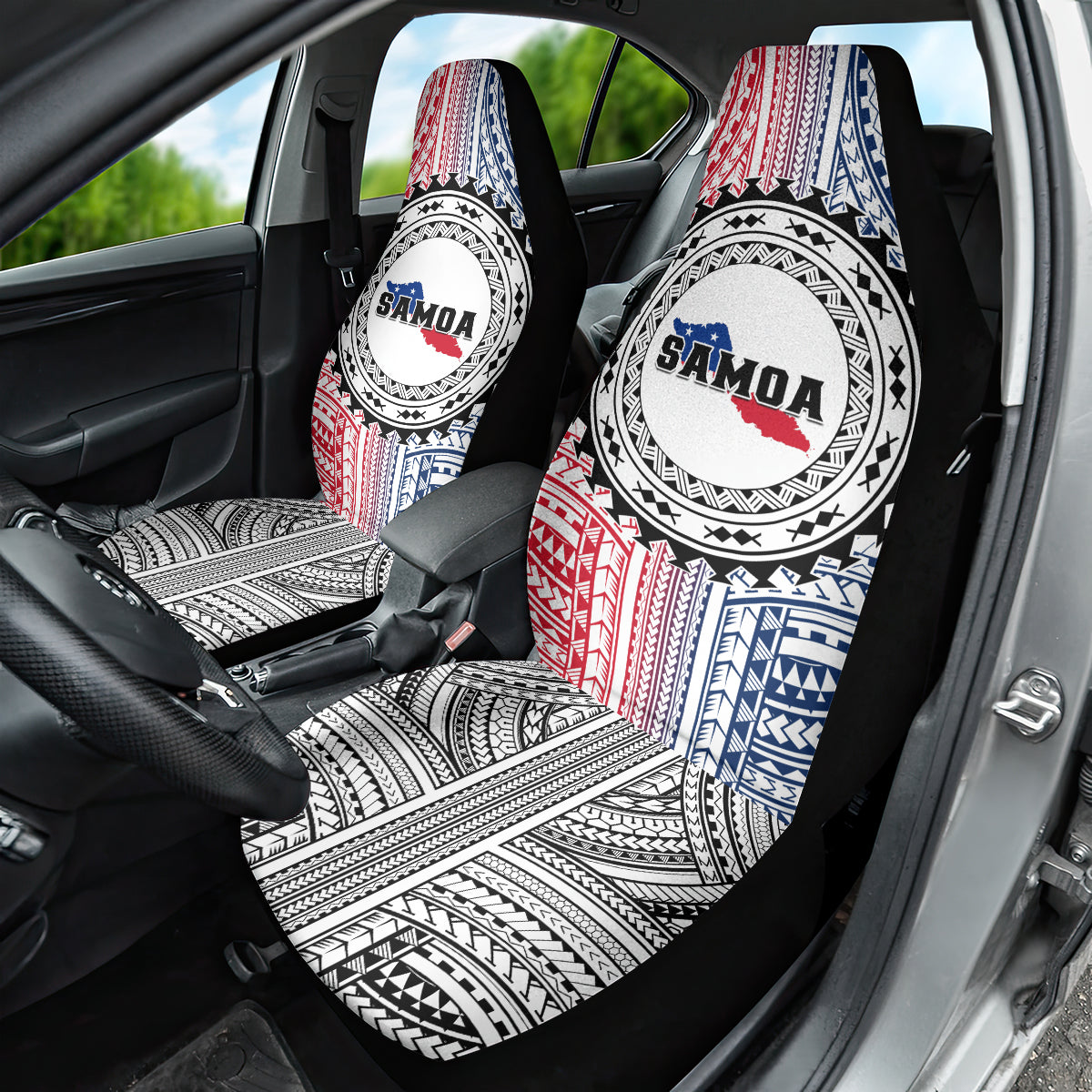 Samoa Black Saturday Car Seat Cover Polynesian Tribal Simple Style LT05 - Polynesian Pride