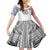Samoa Black Saturday Family Matching Short Sleeve Bodycon Dress and Hawaiian Shirt Polynesian Tribal Simple Style LT05 Daughter's Dress White - Polynesian Pride