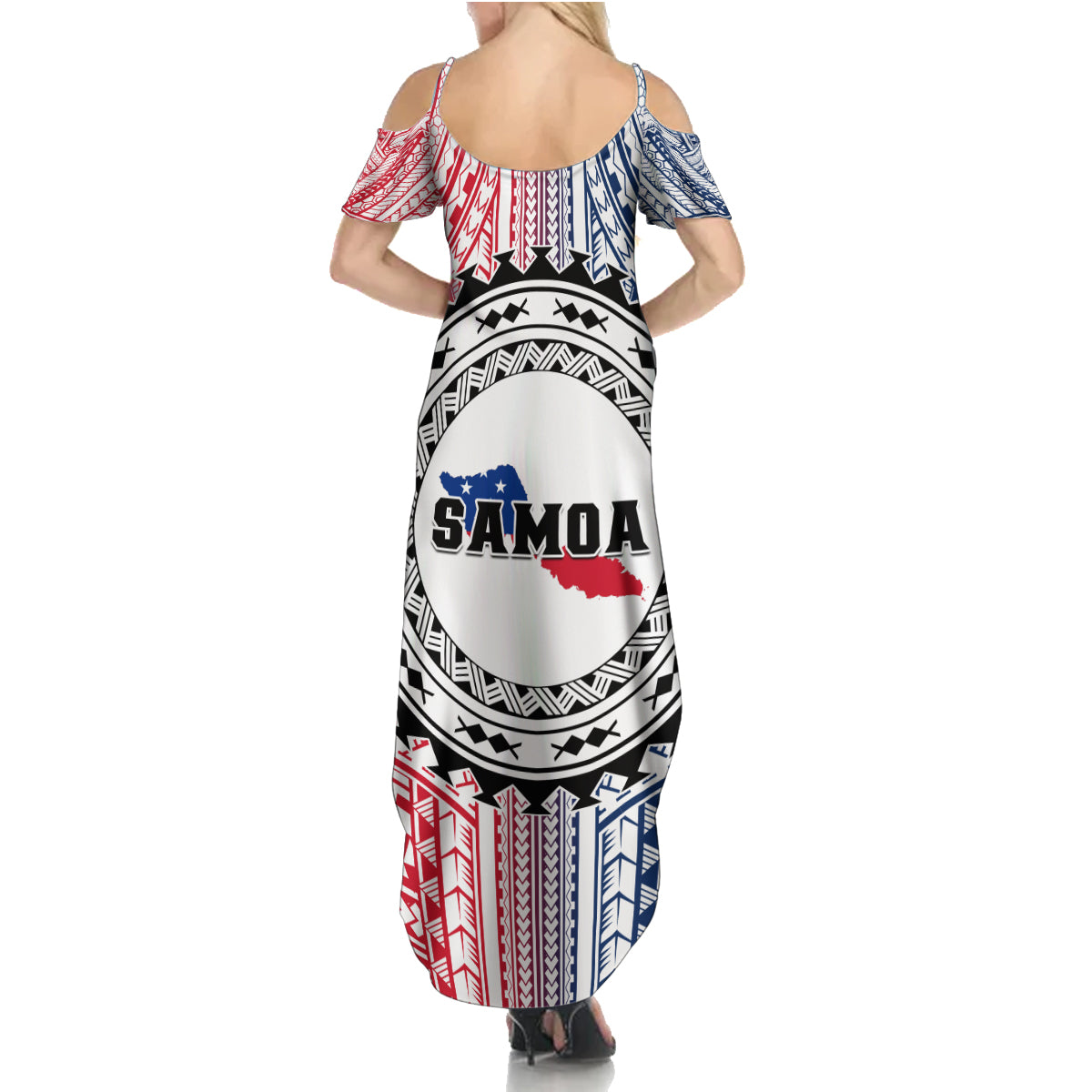 Samoa Black Saturday Family Matching Summer Maxi Dress and Hawaiian Shirt Polynesian Tribal Simple Style LT05 - Polynesian Pride