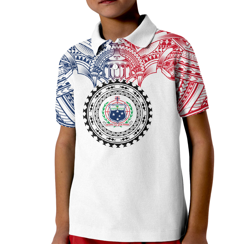 Samoa Black Saturday Kid Polo Shirt Polynesian Tribal Simple Style LT05 Kid White - Polynesian Pride