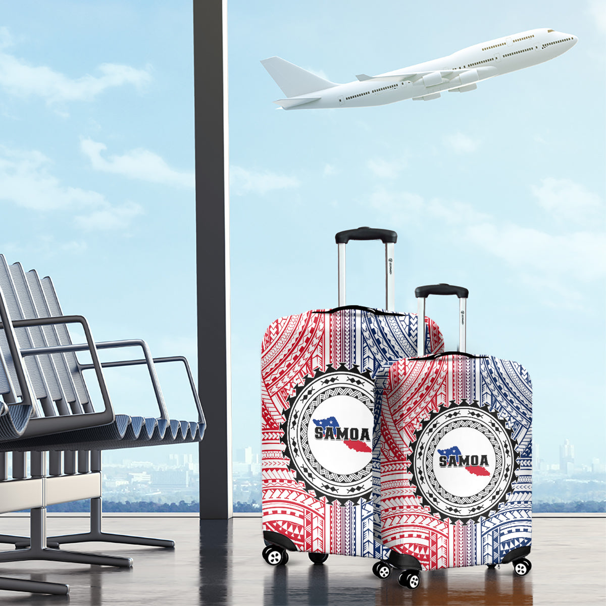 Samoa Black Saturday Luggage Cover Polynesian Tribal Simple Style LT05 - Polynesian Pride