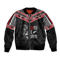 Aotearoa Toitu Te Tiriti Bomber Jacket New Zealand Honour The Treaty LT05 Unisex Black - Polynesian Pride