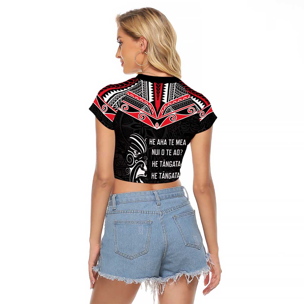 Aotearoa Toitu Te Tiriti Raglan Cropped T Shirt New Zealand Honour The Treaty LT05 - Polynesian Pride