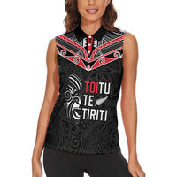 Aotearoa Toitu Te Tiriti Women Sleeveless Polo Shirt New Zealand Honour The Treaty LT05 - Polynesian Pride