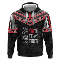 Aotearoa Toitu Te Tiriti Zip Hoodie New Zealand Honour The Treaty LT05 Pullover Hoodie Black - Polynesian Pride