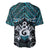 New Zealand Maori Baseball Jersey Poutama Pikorua Turquoise Paua Shell