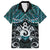 New Zealand Maori Family Matching Long Sleeve Bodycon Dress and Hawaiian Shirt Poutama Pikorua Turquoise Paua Shell
