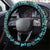 New Zealand Maori Steering Wheel Cover Poutama Pikorua Turquoise Paua Shell