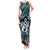 New Zealand Maori Tank Maxi Dress Poutama Pikorua Turquoise Paua Shell