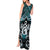 New Zealand Maori Tank Maxi Dress Poutama Pikorua Turquoise Paua Shell