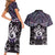 New Zealand Maori Couples Matching Short Sleeve Bodycon Dress and Hawaiian Shirt Poutama Pikorua Purple Paua Shell