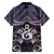New Zealand Maori Family Matching Short Sleeve Bodycon Dress and Hawaiian Shirt Poutama Pikorua Purple Paua Shell