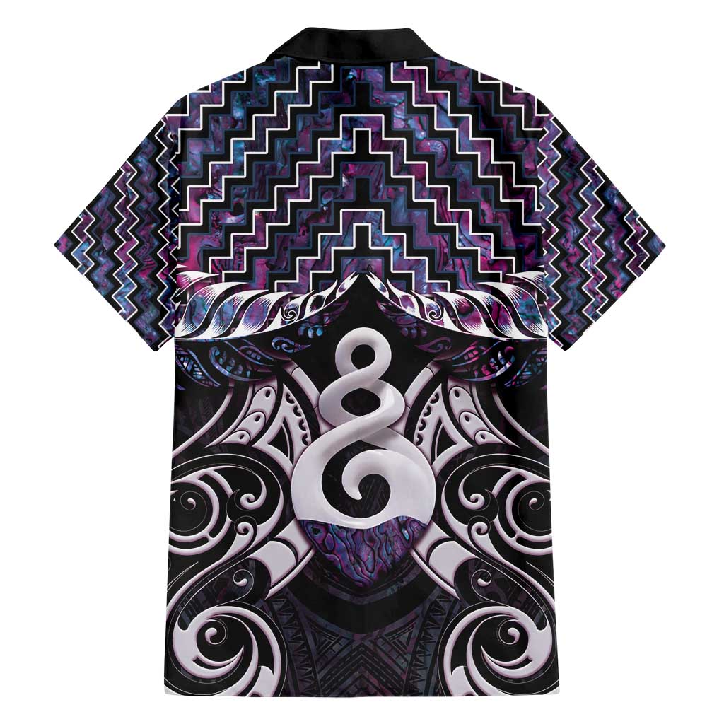 New Zealand Maori Hawaiian Shirt Poutama Pikorua Purple Paua Shell