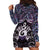 New Zealand Maori Hoodie Dress Poutama Pikorua Purple Paua Shell