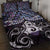 New Zealand Maori Quilt Bed Set Poutama Pikorua Purple Paua Shell