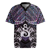 New Zealand Maori Rugby Jersey Poutama Pikorua Purple Paua Shell