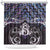 New Zealand Maori Shower Curtain Poutama Pikorua Purple Paua Shell