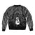 New Zealand Maori Bomber Jacket Poutama Manaia Black Paua Shell