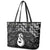 New Zealand Maori Leather Tote Bag Poutama Manaia Black Paua Shell