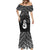 New Zealand Maori Mermaid Dress Poutama Manaia Black Paua Shell