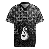 New Zealand Maori Rugby Jersey Poutama Manaia Black Paua Shell