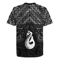 New Zealand Maori Rugby Jersey Poutama Manaia Black Paua Shell