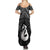 New Zealand Maori Summer Maxi Dress Poutama Manaia Black Paua Shell