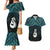 New Zealand Maori Couples Matching Mermaid Dress and Hawaiian Shirt Poutama Manaia Turquoise Paua Shell