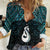 New Zealand Maori Women Casual Shirt Poutama Manaia Turquoise Paua Shell