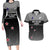 Custom New Zealand Cricket Couples Matching Long Sleeve Bodycon Dress and Hawaiian Shirt Black Cap Unbeatable