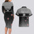 Custom New Zealand Cricket Couples Matching Long Sleeve Bodycon Dress and Hawaiian Shirt Black Cap Unbeatable