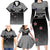 Custom New Zealand Cricket Family Matching Long Sleeve Bodycon Dress and Hawaiian Shirt Black Cap Unbeatable