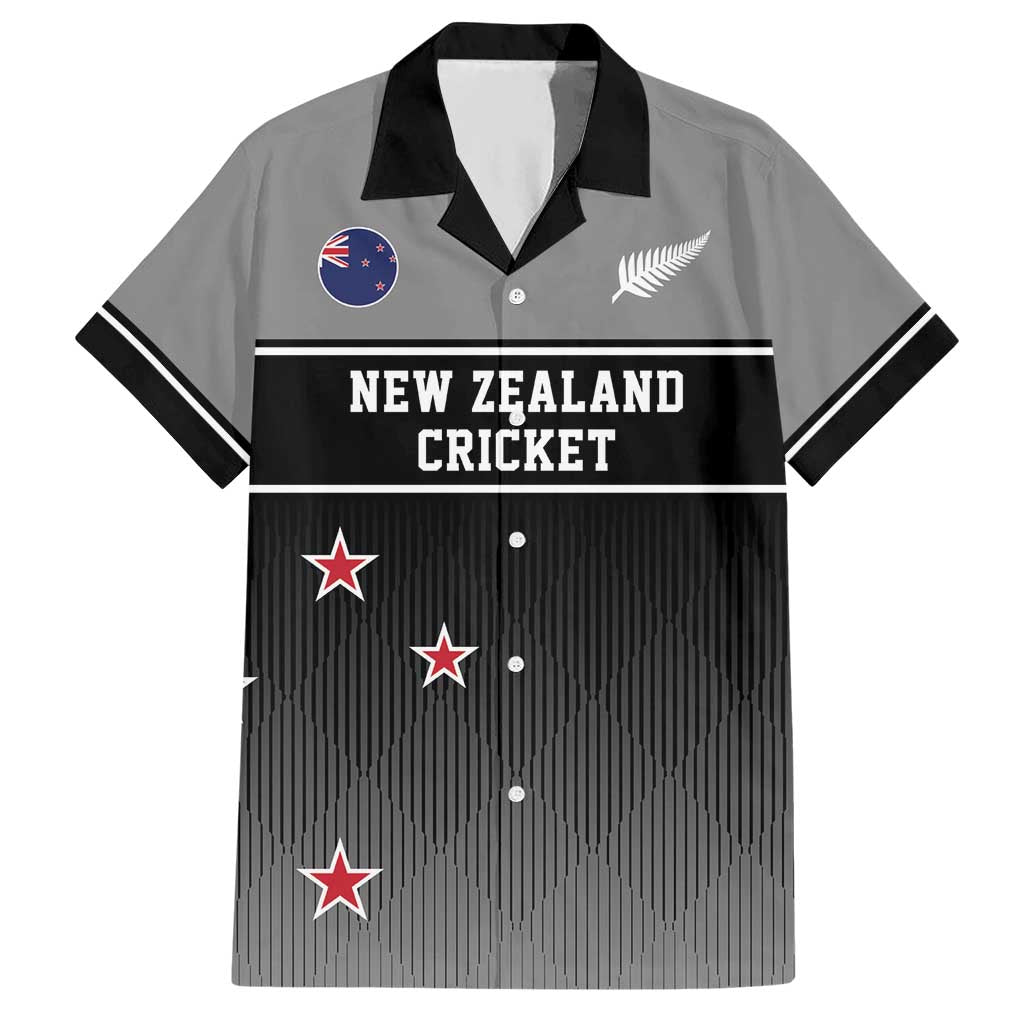 Custom New Zealand Cricket Hawaiian Shirt Black Cap Unbeatable