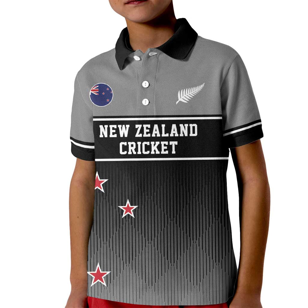 Custom New Zealand Cricket Kid Polo Shirt Black Cap Unbeatable