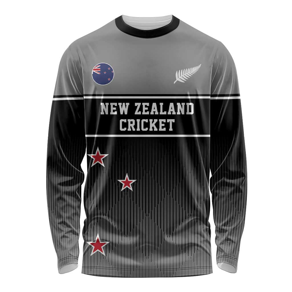 Custom New Zealand Cricket Long Sleeve Shirt Black Cap Unbeatable