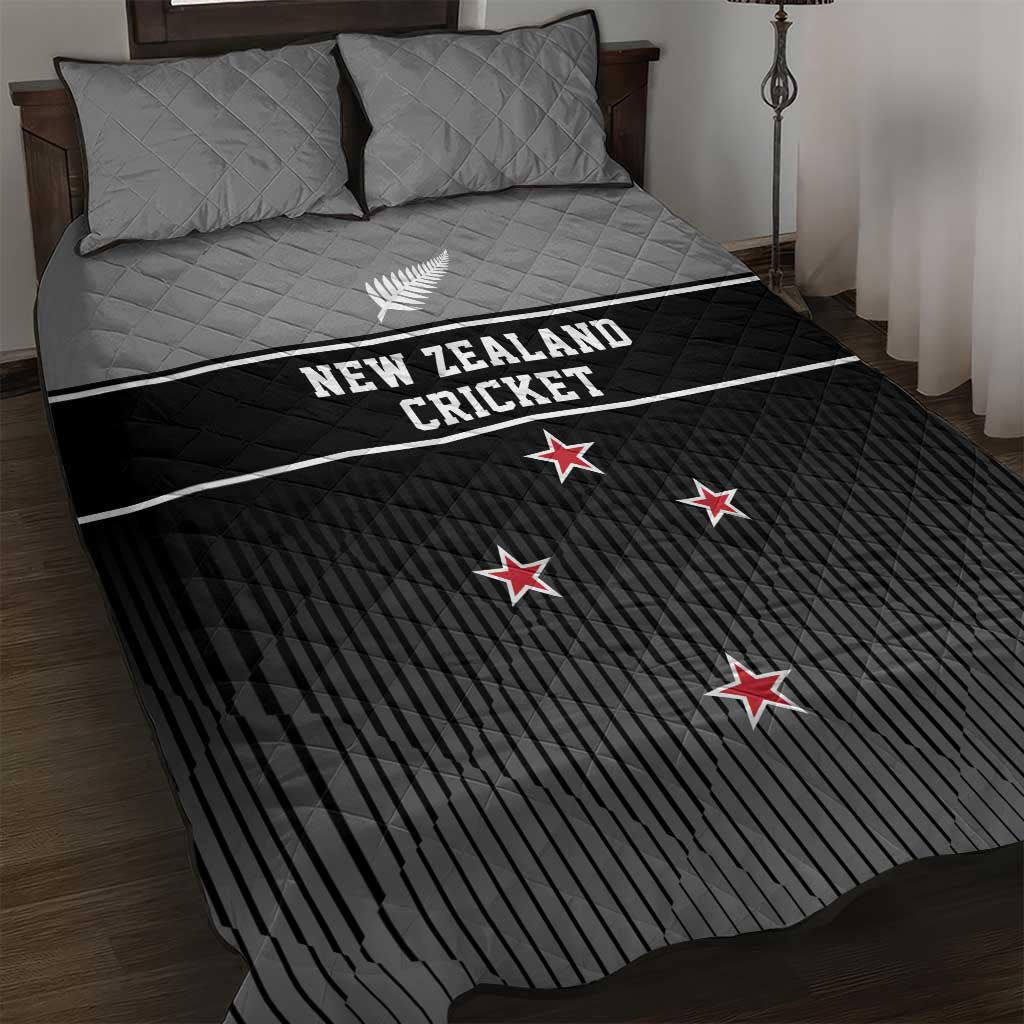 New Zealand Cricket Quilt Bed Set Black Cap Unbeatable