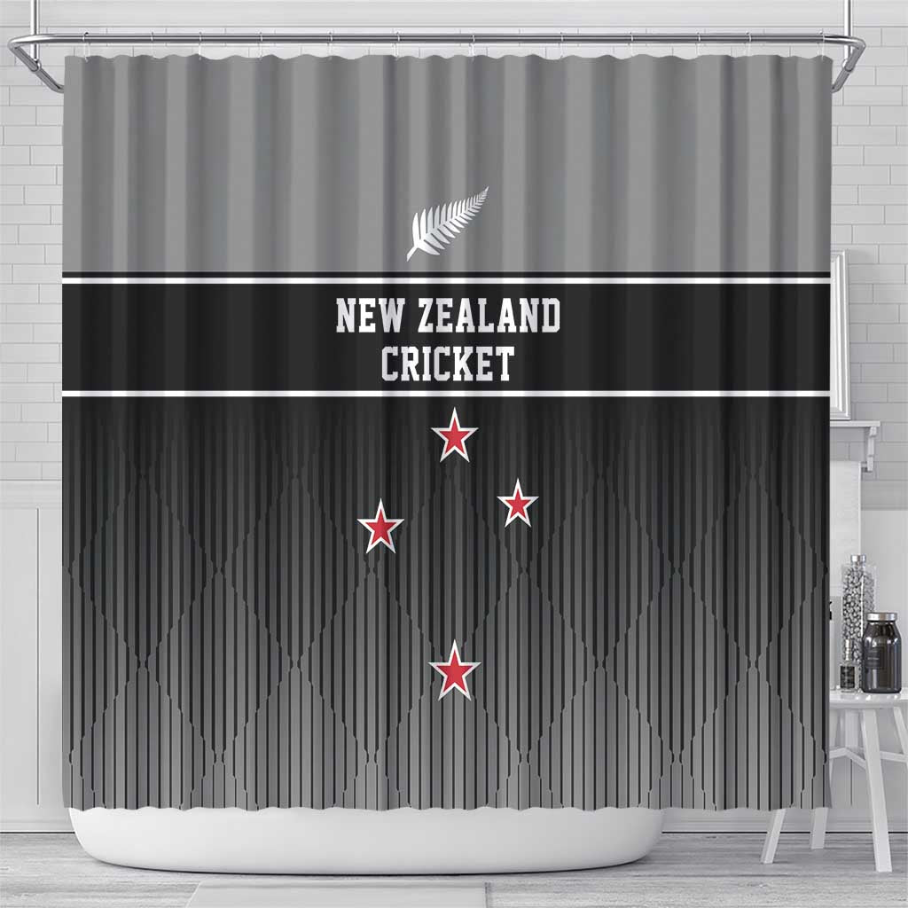 New Zealand Cricket Shower Curtain Black Cap Unbeatable