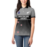 Custom New Zealand Cricket Women Polo Shirt Black Cap Unbeatable