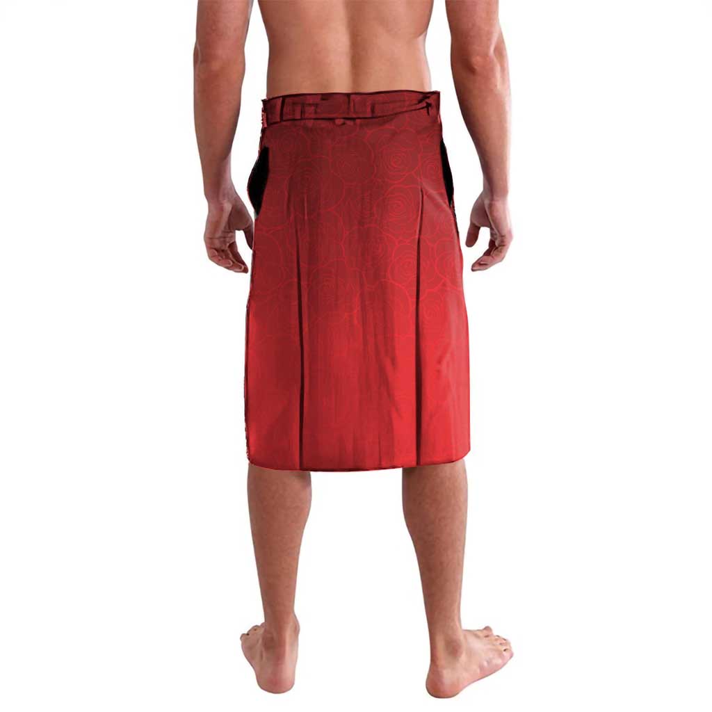 New Zealand And England Rugby Custom Lavalava Red Rose Mix Maori Pattern - Polynesian Pride