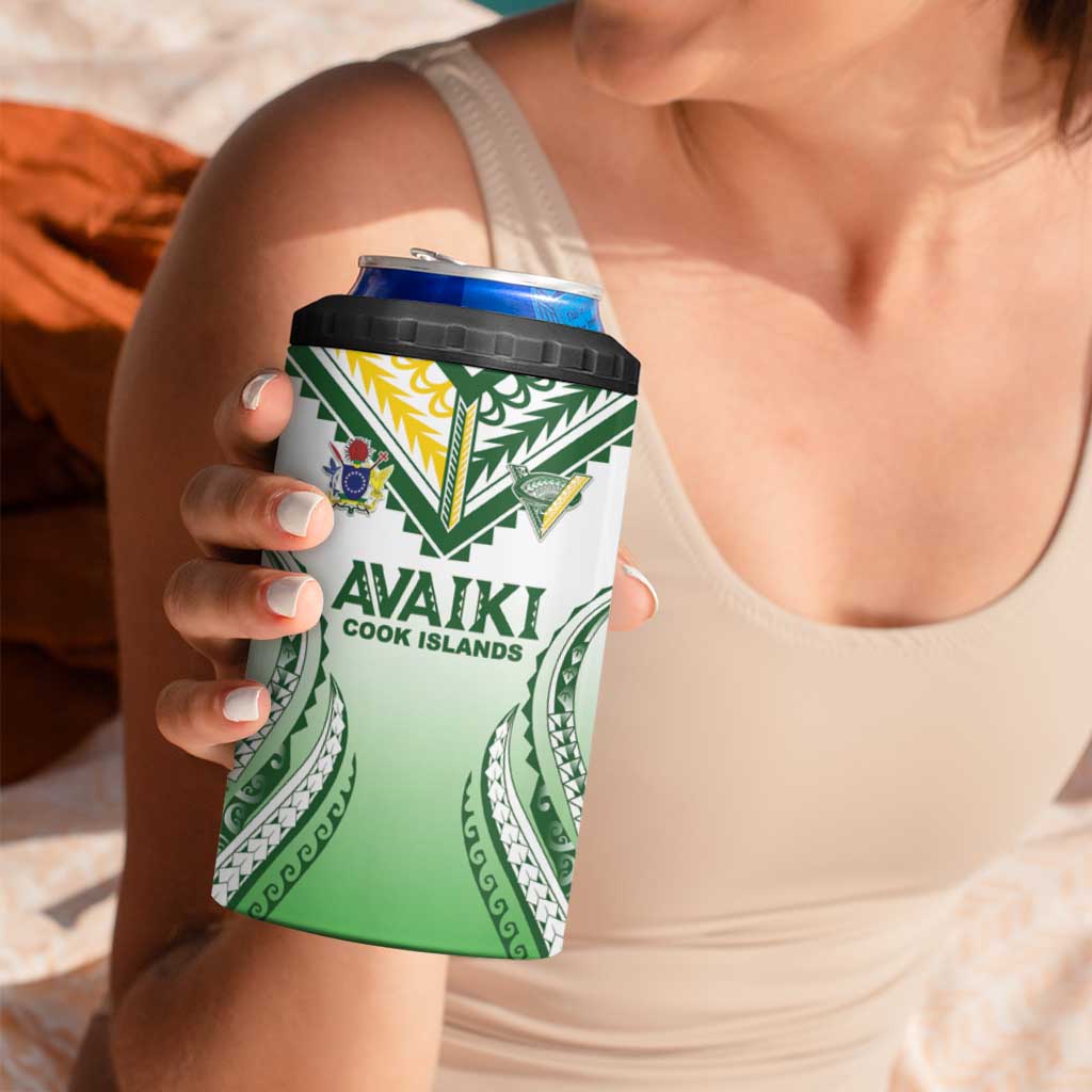 Custom Cook Islands Avaiki Rugby 4 in 1 Can Cooler Tumbler Go Champions - Polynesian Pride