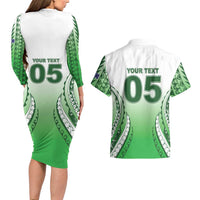 Custom Cook Islands Avaiki Rugby Couples Matching Long Sleeve Bodycon Dress and Hawaiian Shirt Go Champions - Polynesian Pride