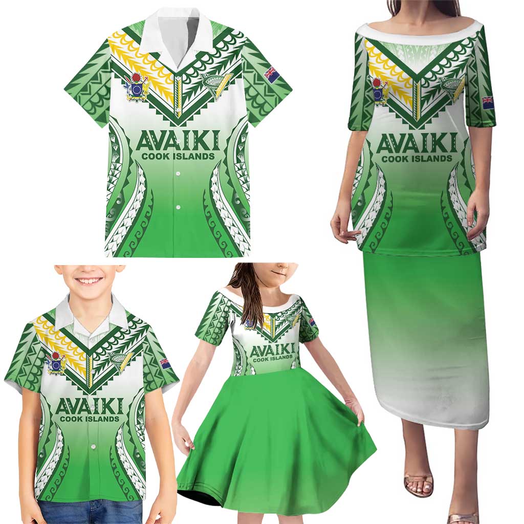Custom Cook Islands Avaiki Rugby Family Matching Puletasi and Hawaiian Shirt Go Champions - Polynesian Pride